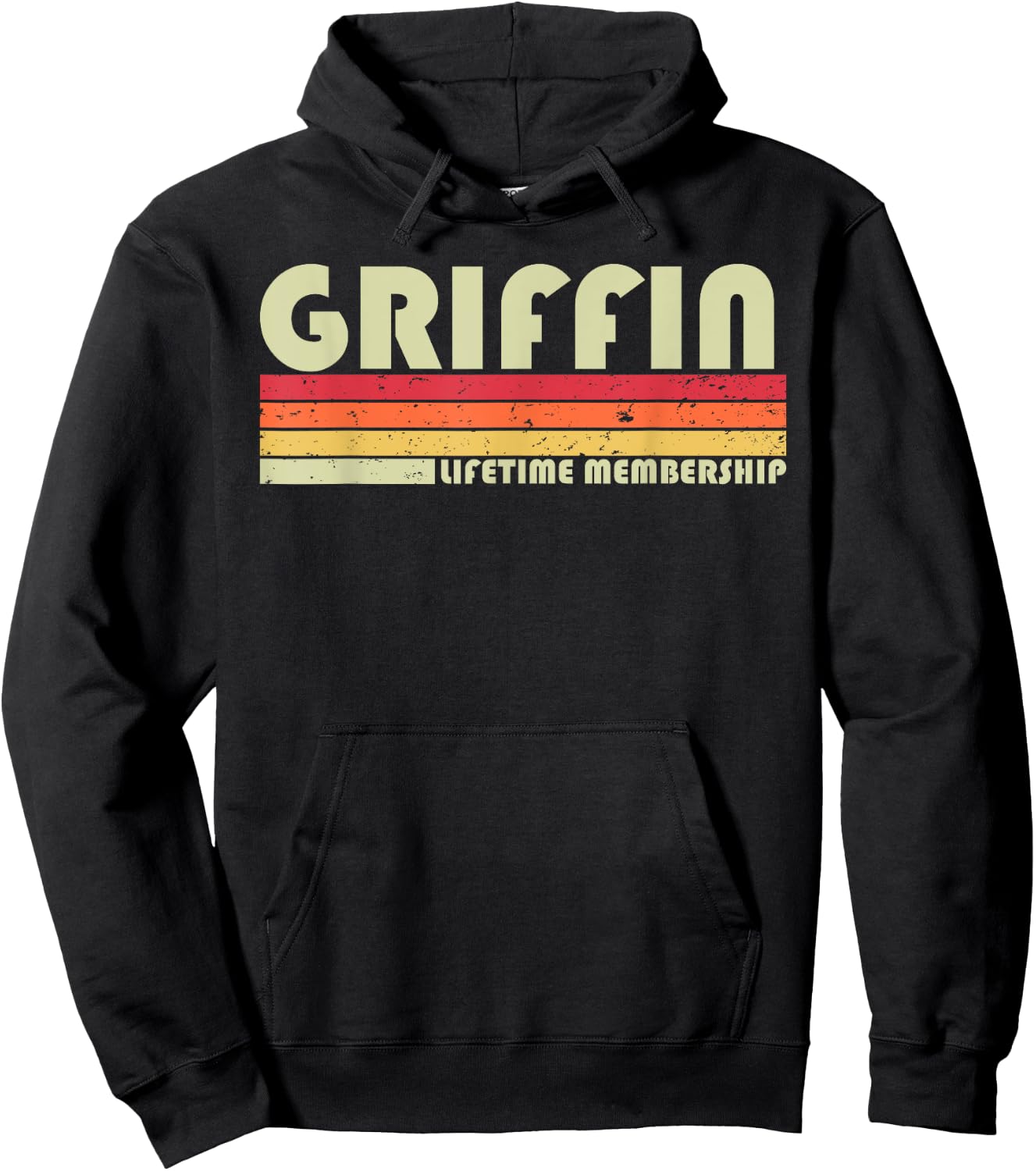 GRIFFIN Surname Funny Retro Vintage 80s 90s Birthday Reunion Hoodie - Hoodie | Black