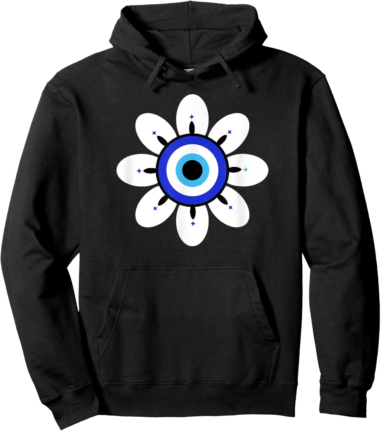 Evil Eye Cute Flower Esoteric Mystical Aesthetic Hoodie - Hoodie | Black