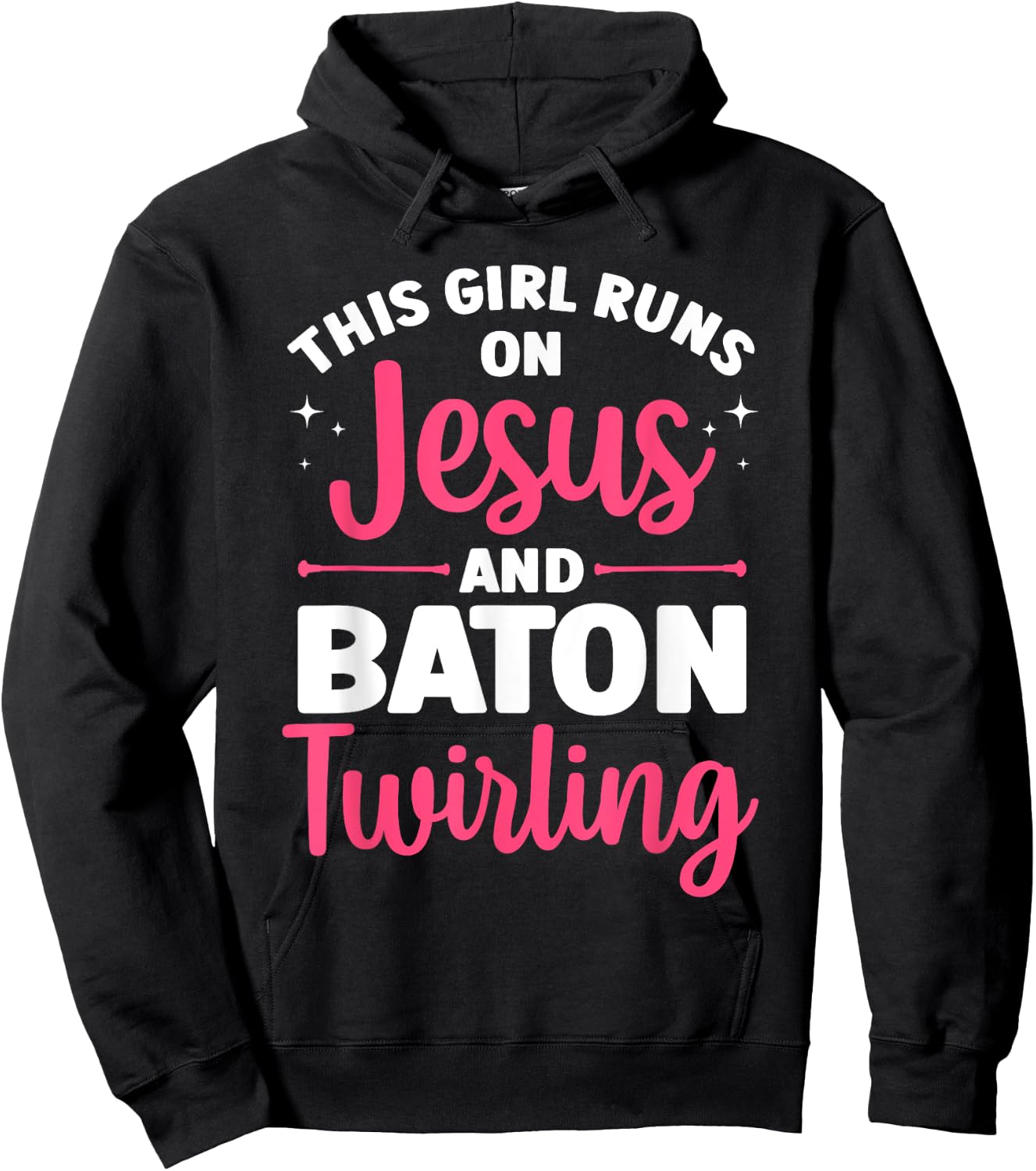 Baton Twirling Art Girls Color Guard Baton Twirler Hoodie - Hoodie | Black