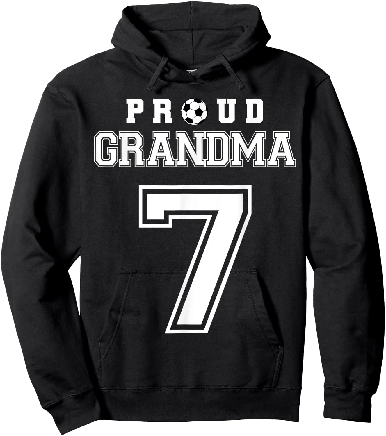 Number 7 Custom Proud Soccer Futbol Grandma Personalized Hoodie - Hoodie | Black