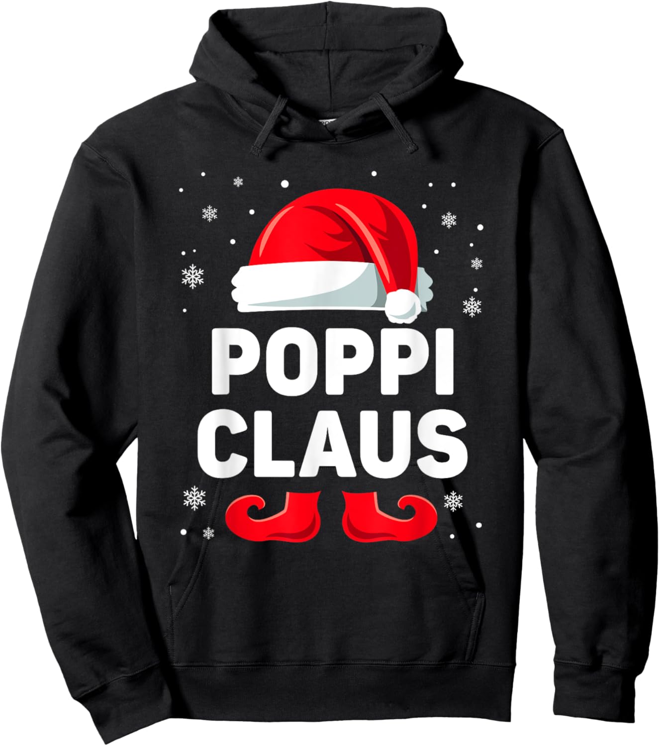 Poppi Claus Christmas Matching Family Group Funny Xmas Hoodie - Hoodie | Black