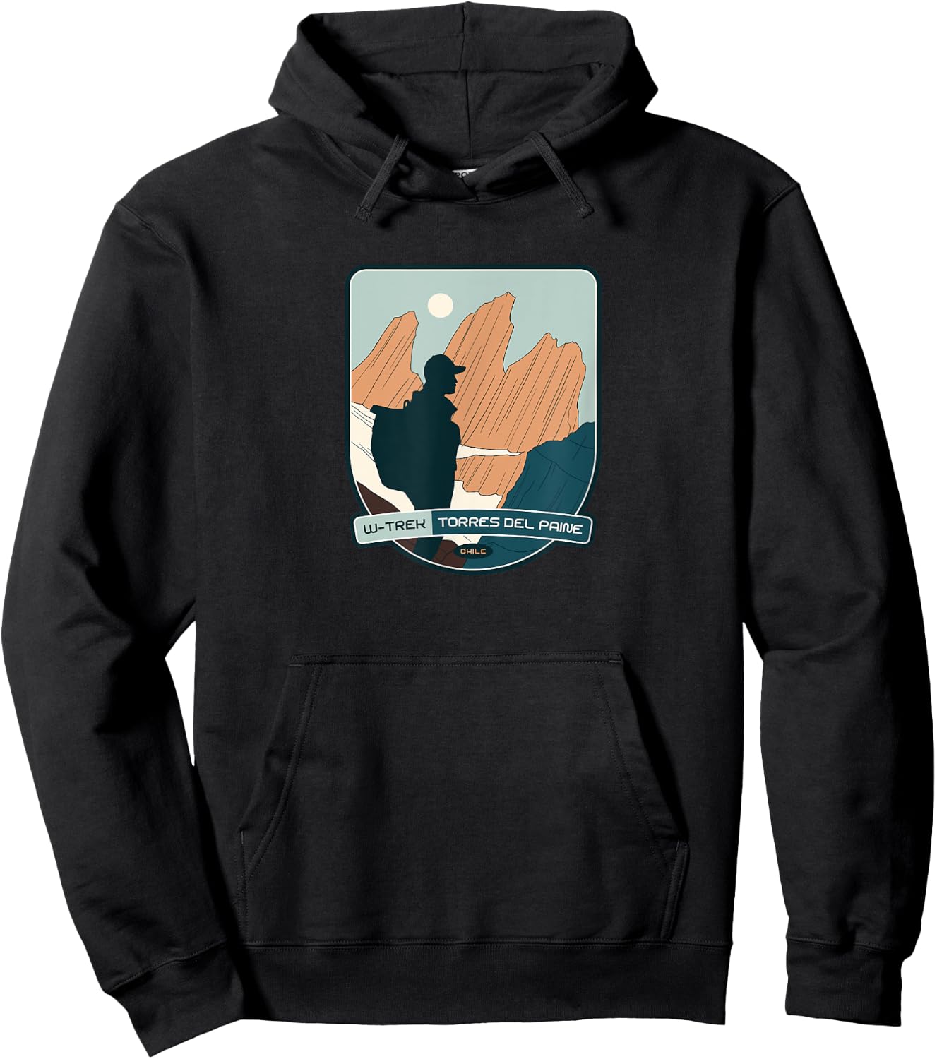 W-Trek – Torres del Paine, Chile hiking Hoodie - Hoodie | Black