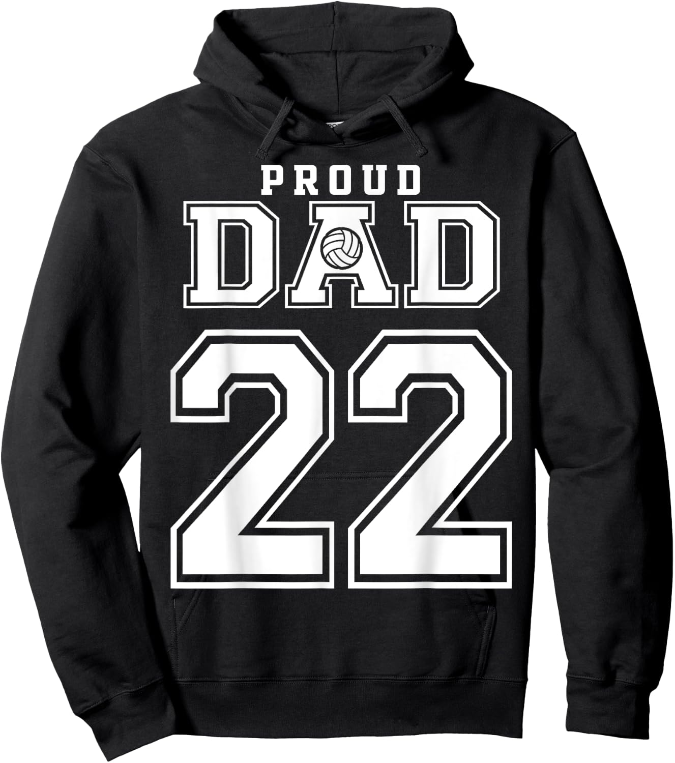 Custom Proud Volleyball Dad Number 22 Personalized Hoodie - Hoodie | Black