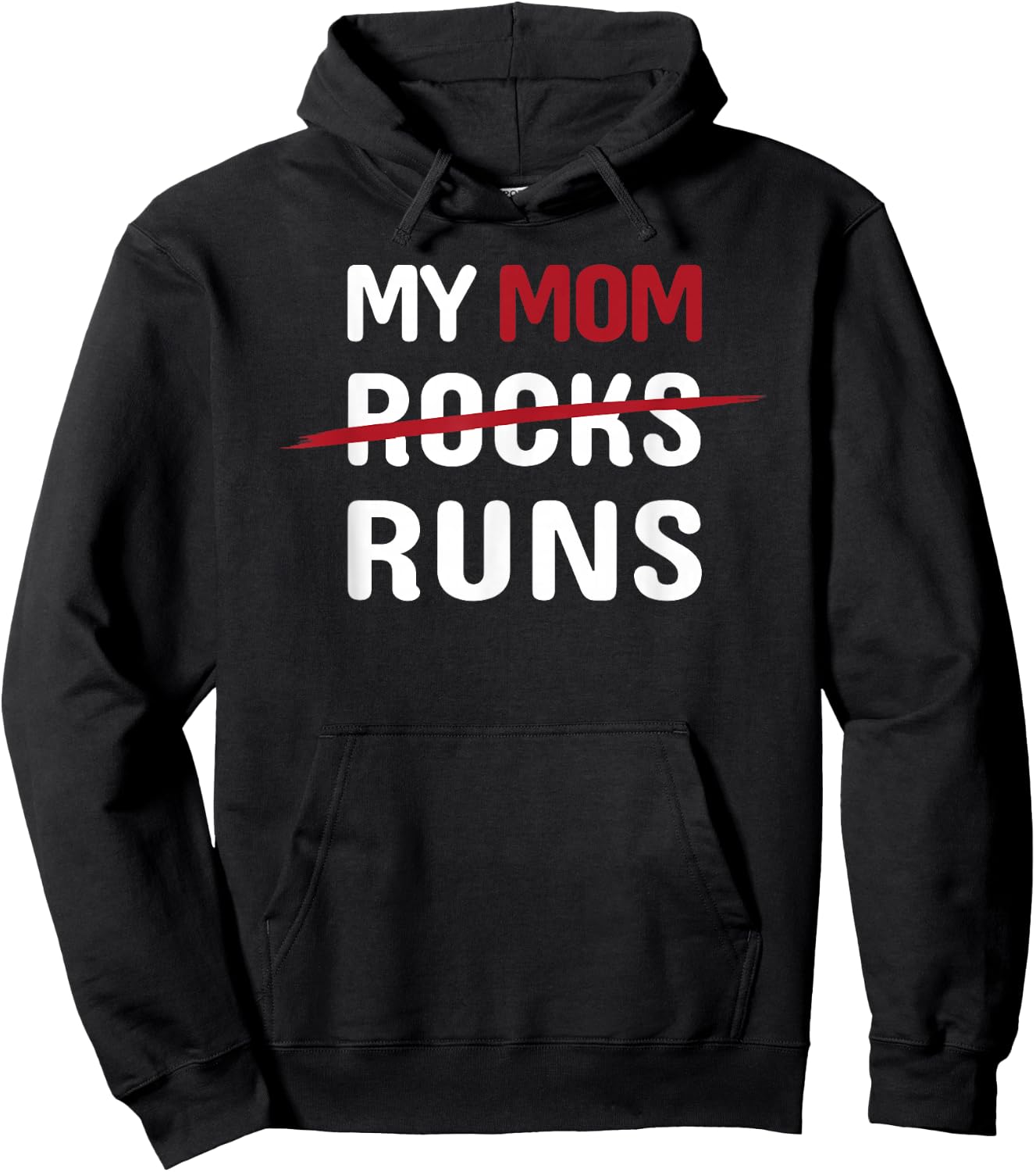 My Mom Runs Funny Marathon Running Spectator Hoodie - Hoodie | Black