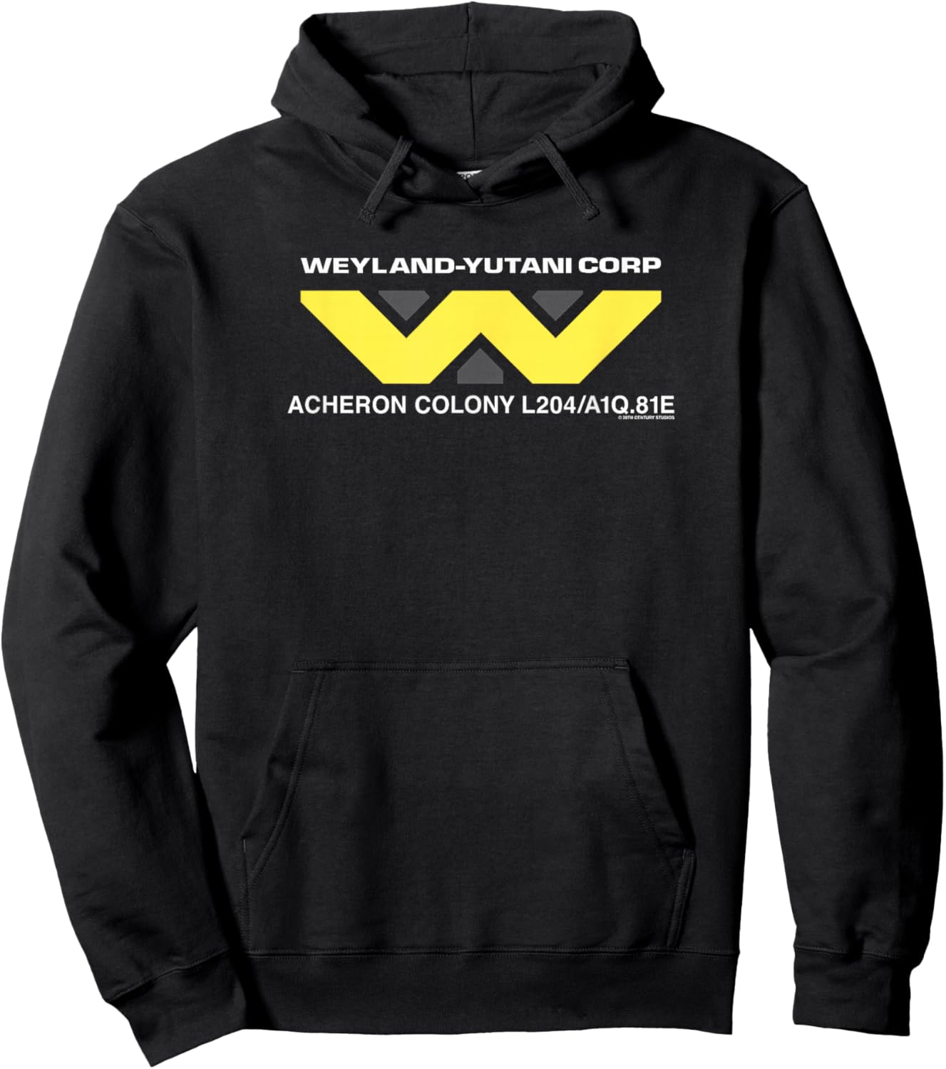 Aliens Weyland-yutani Corp Acheron Colony Chest Text Logo Hoodie - Hoodie | Black