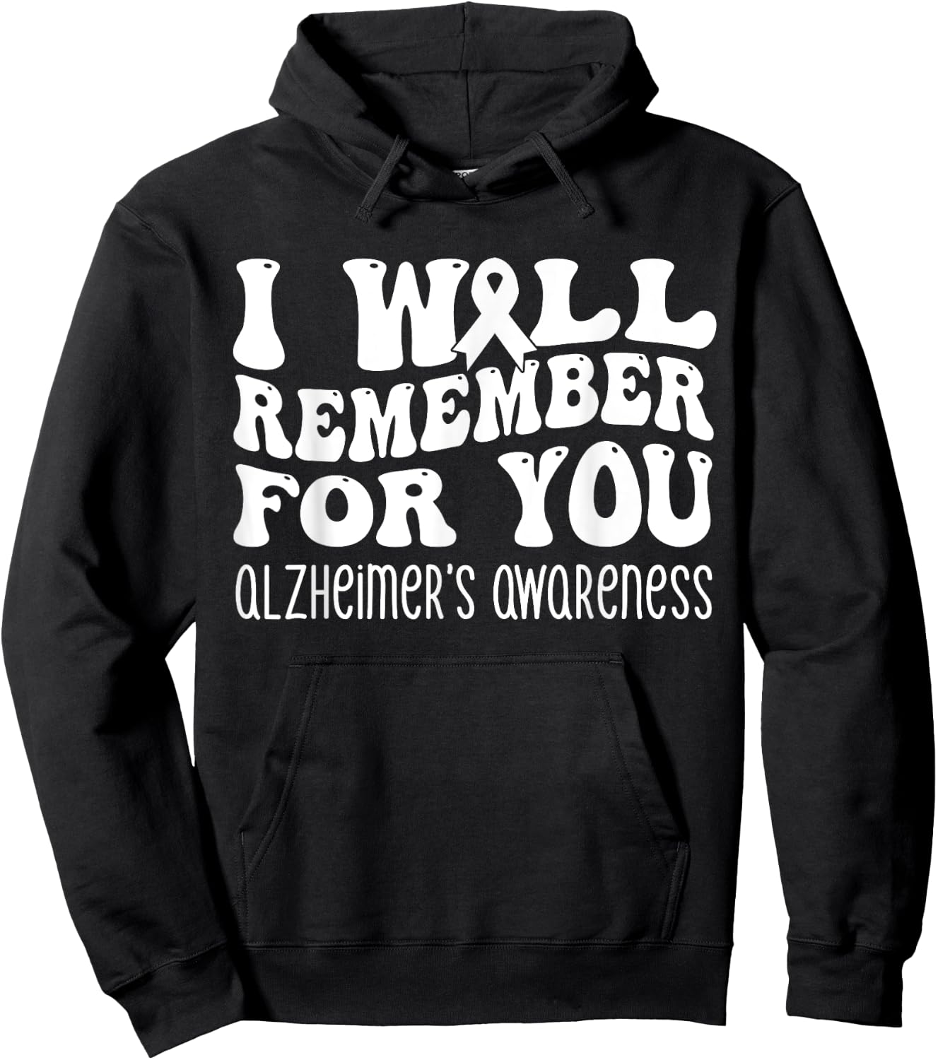 I Will Remember For You Alzheimer's Awareness Purple Hoodie - Hoodie | Black