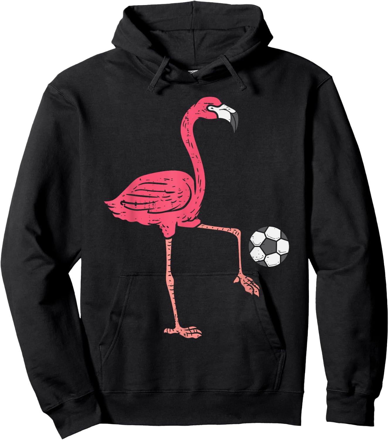 Flamingo Playing Soccer Football Player Men, Women, Kids Hoodie - Hoodie | Black