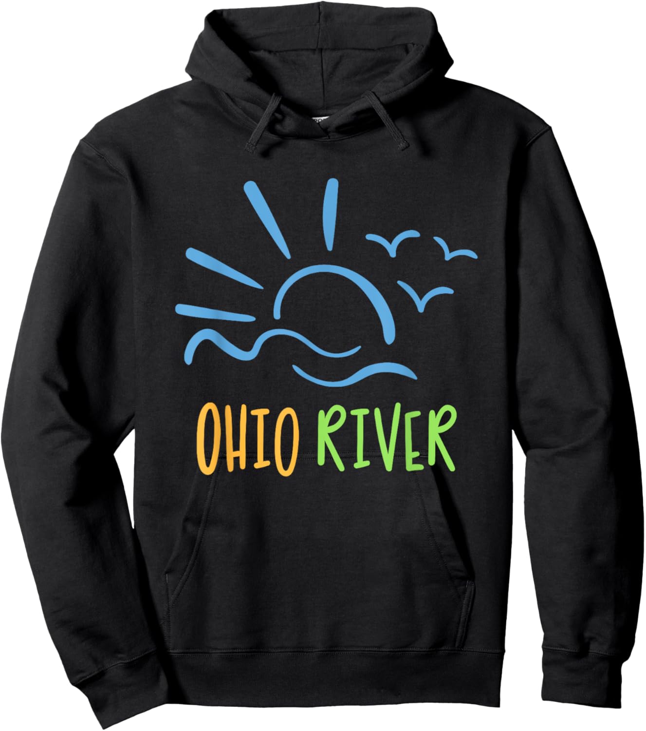 Ohio River fish, boat, relax on the river Hoodie - Hoodie | Black