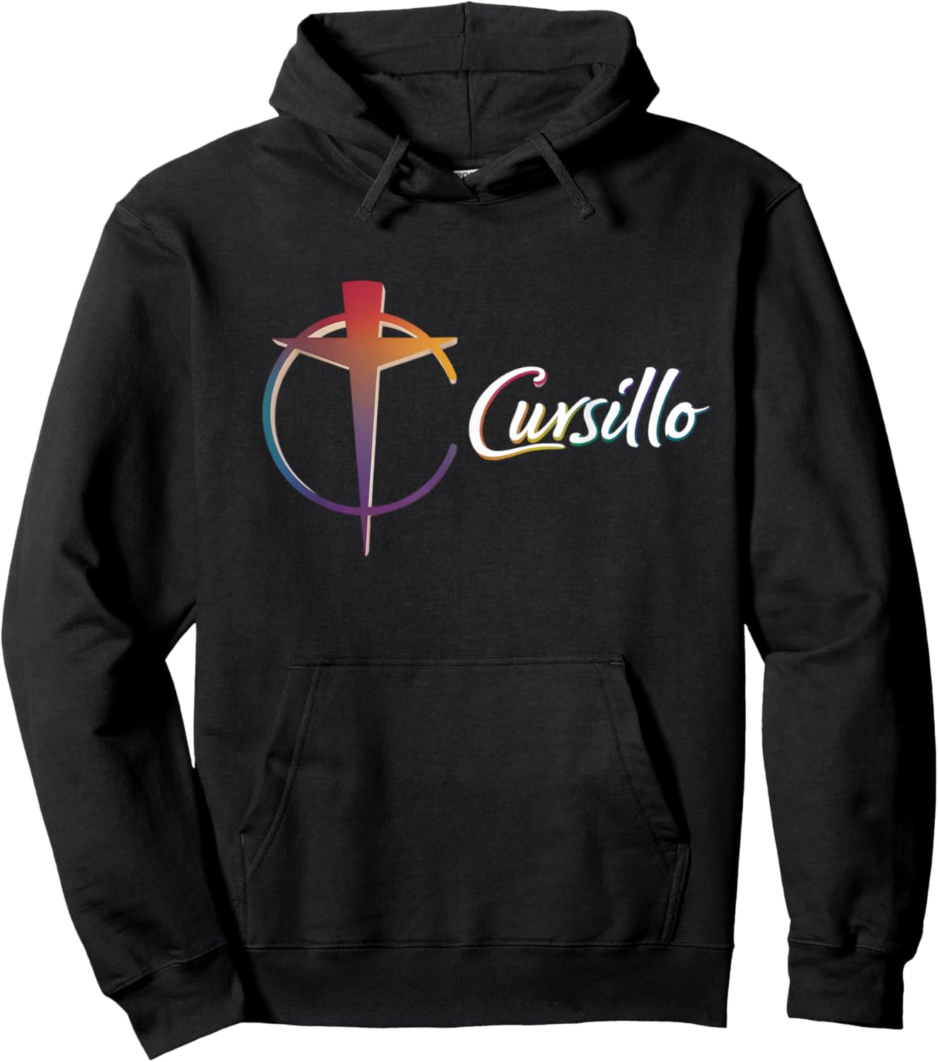 DeColores Cursillo Rainbow Rooster Catholic Hoodie - Hoodie | Black
