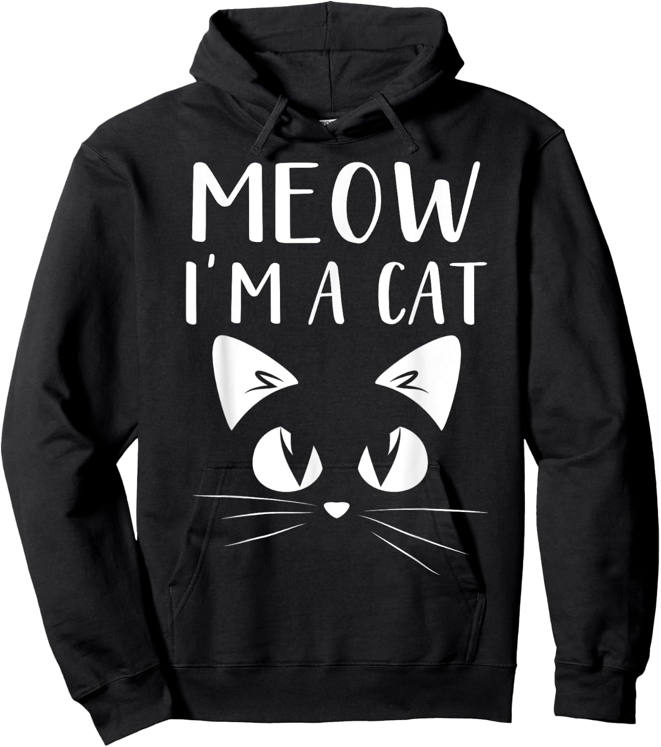 Meow I'm A Cat Shirt Funny Halloween Men Women Kids Hoodie - Hoodie | Black