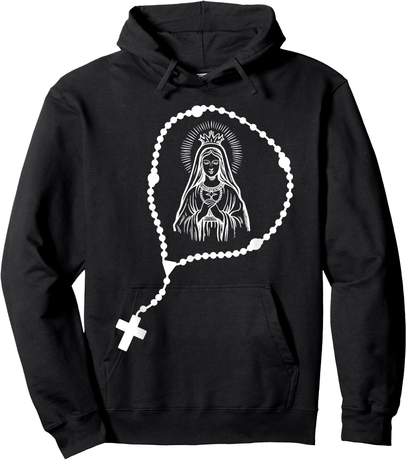 Rosary Prayer - Virgin Mary - Religious Catholic Hoodie - Hoodie | Black