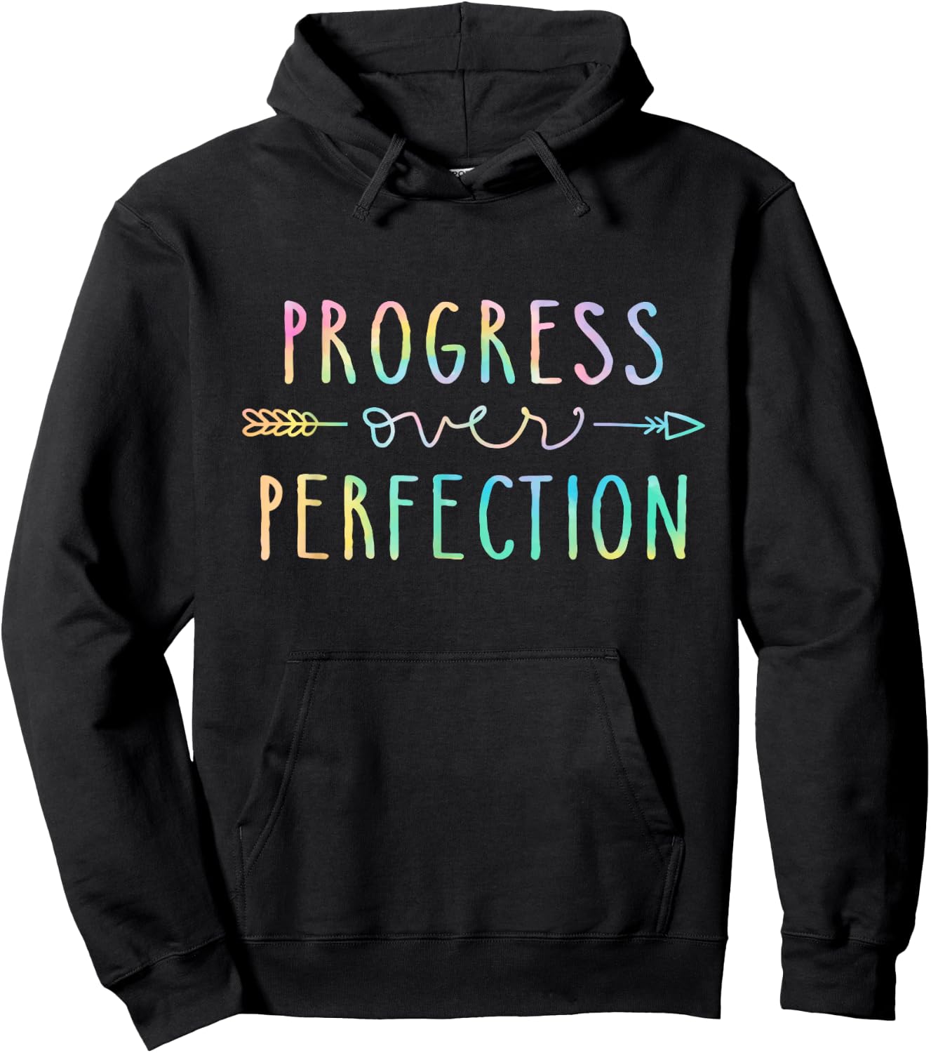 Back To School Progress Over Perfection Motivational Teacher Hoodie - Hoodie | Black