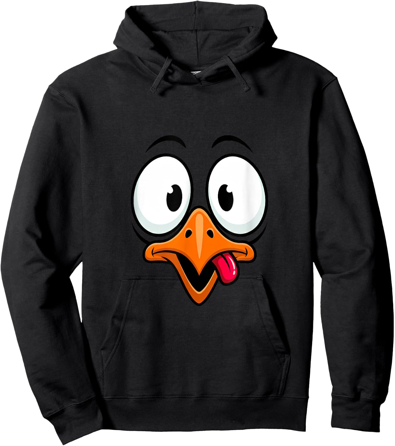 Funny Goofy Bird Face Cartoon Expression Hoodie - Hoodie | Black