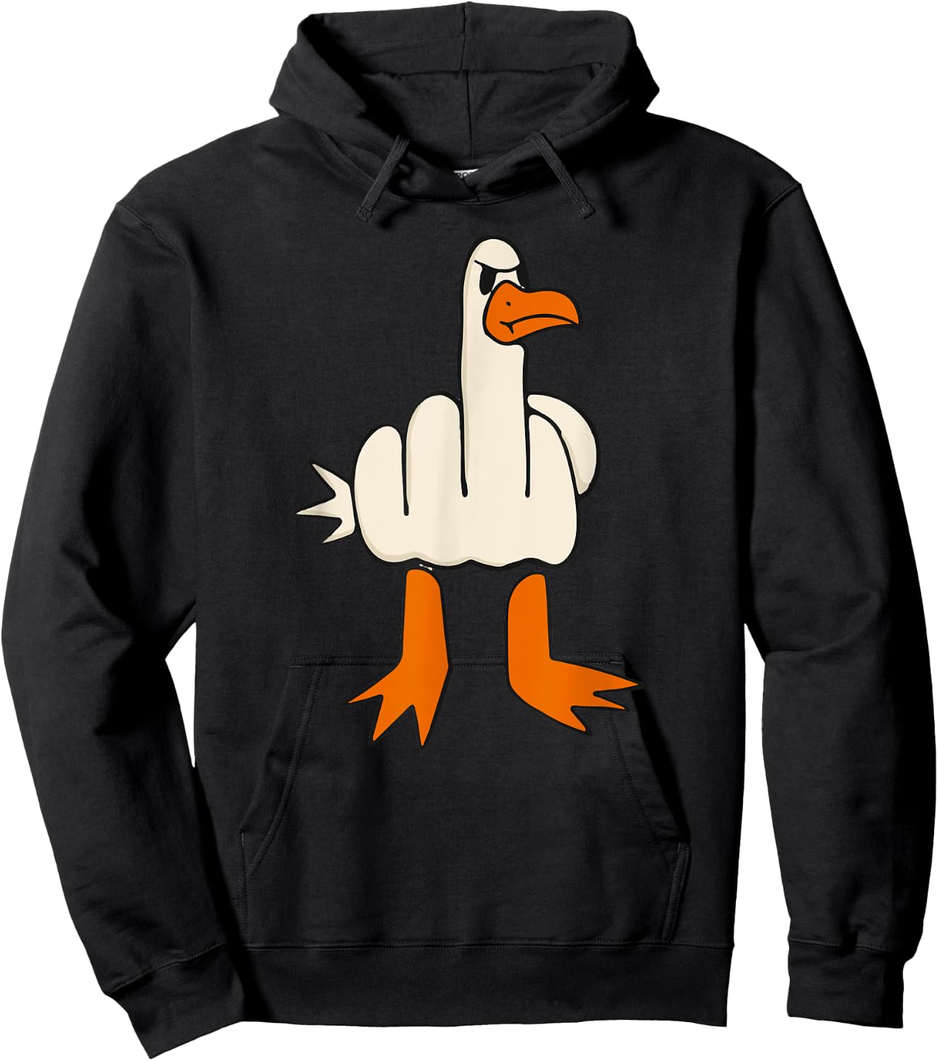 Middle Finger Seagull, Adult Humor, Funny Gesture Flip Off Hoodie - Hoodie | Black