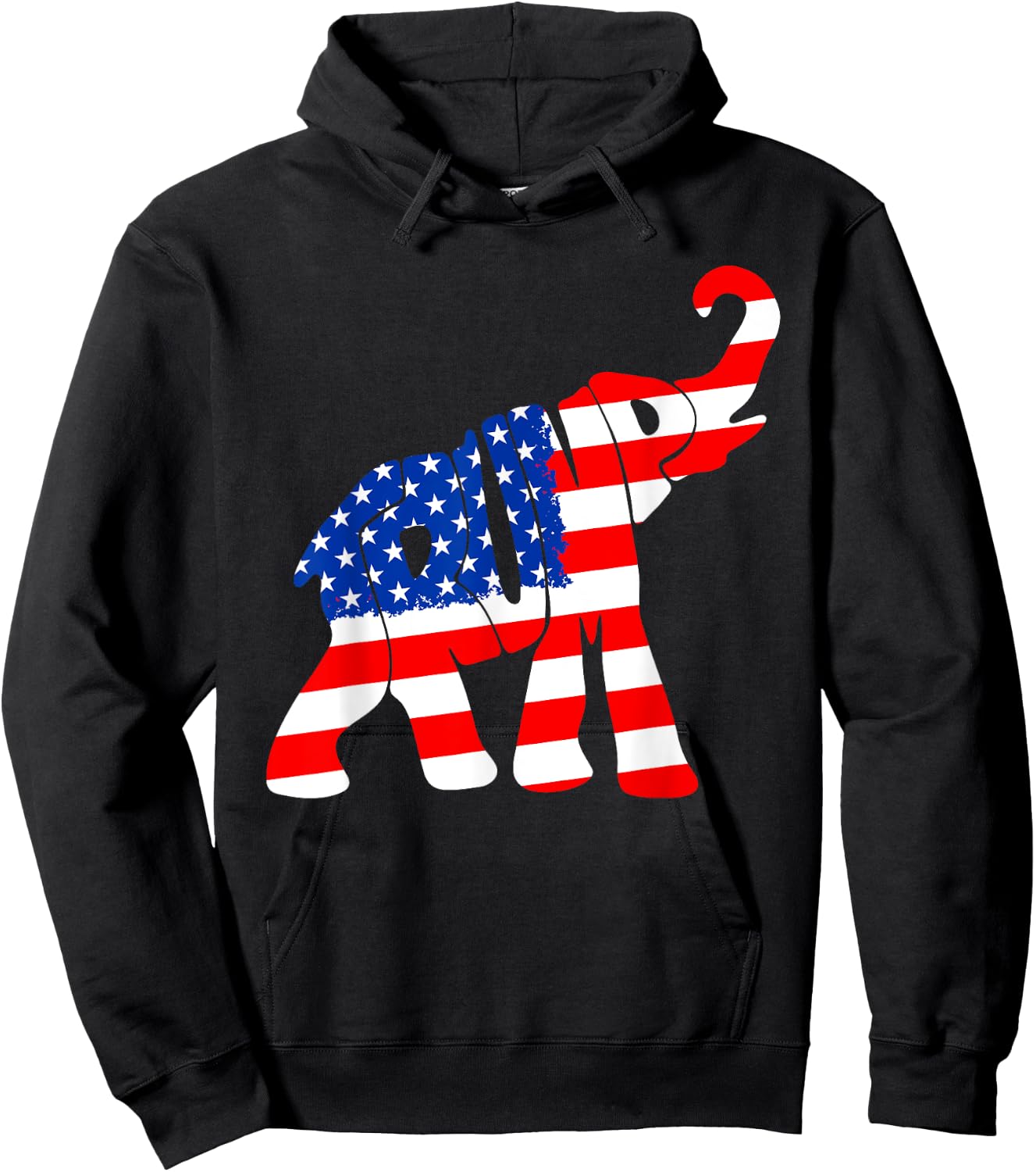 Elehphant American Flag Trump Men Hoodie - Hoodie | Black
