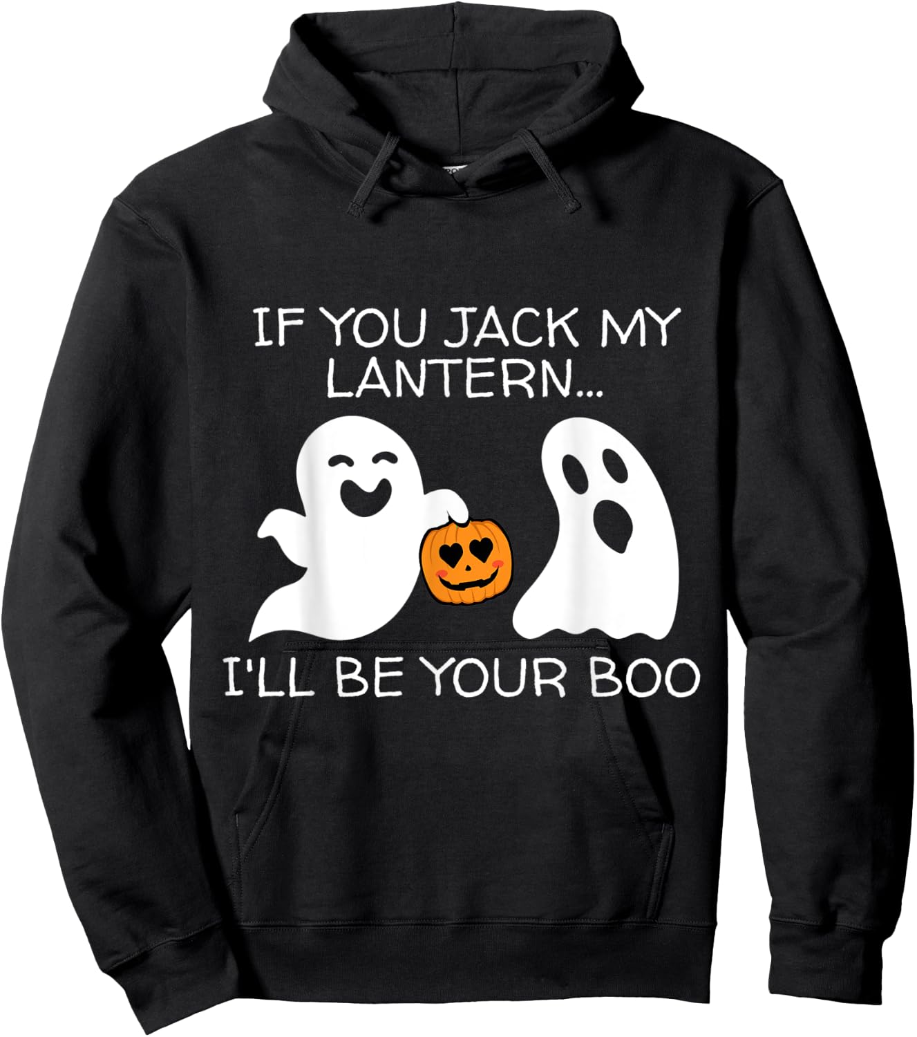 Funny Halloween Adult Ghost And Jack-o-Lantern Men Women Hoodie - Hoodie | Black