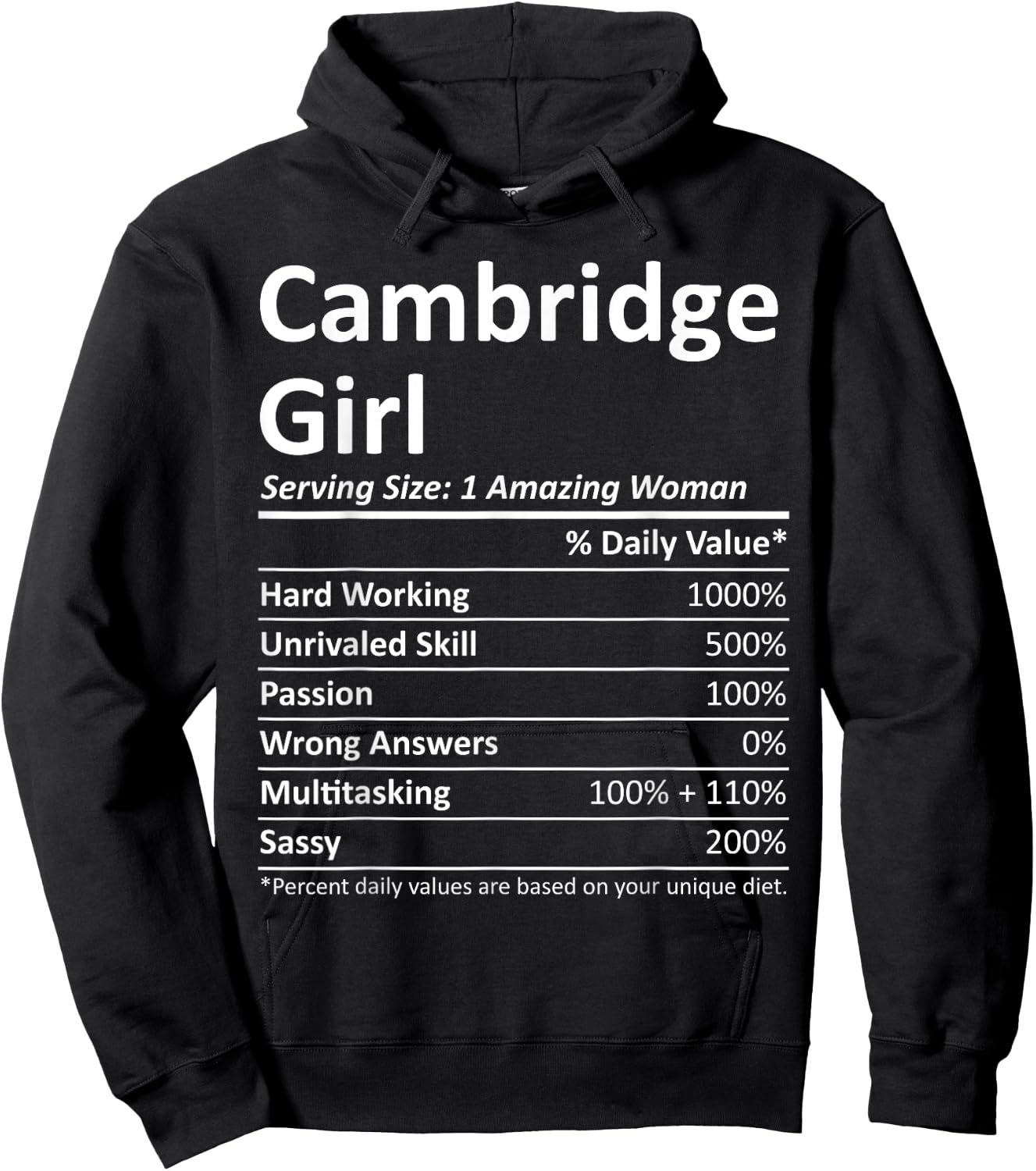 CAMBRIDGE GIRL MA MASSACHUSETTS Funny City Home Roots Gift Hoodie - Hoodie | Black