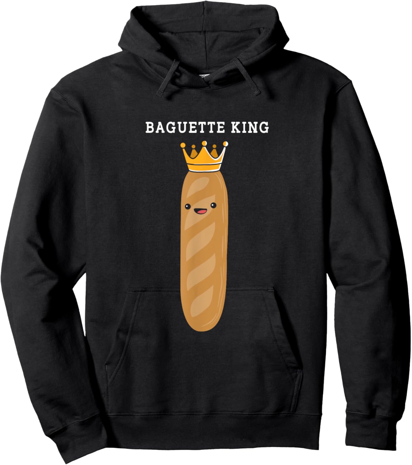 Funny French Bread Baguette King Baguette Hoodie - Hoodie | Black