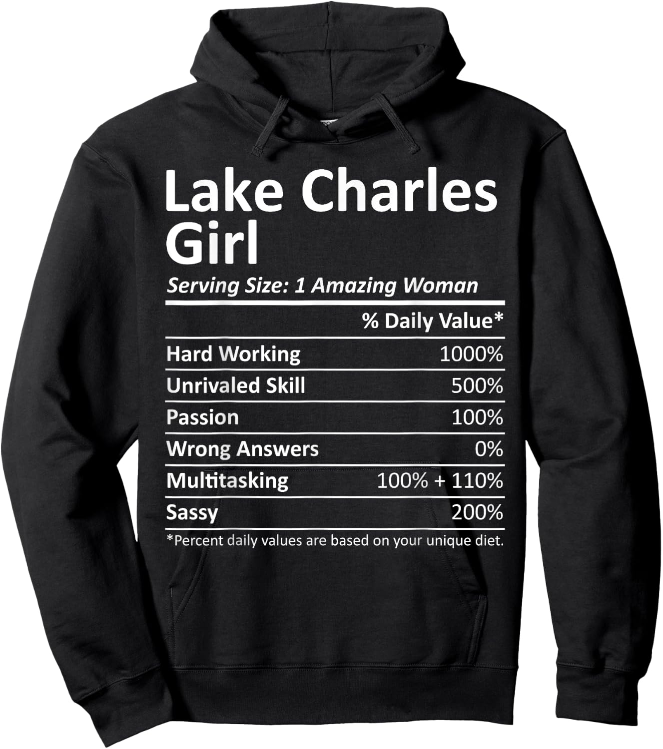 LAKE CHARLES GIRL LA LOUISIANA Funny City Home Roots Gift Hoodie - Hoodie | Black