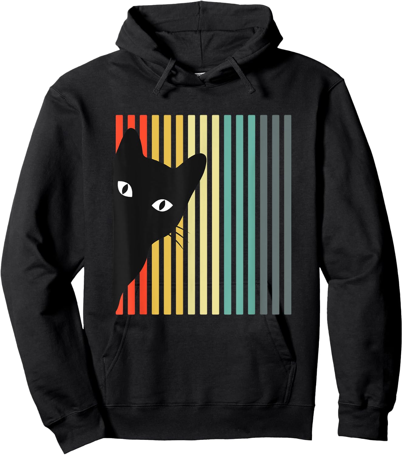 Black Cat Retro Color Cat Lover Design Cat Owner Hoodie - Hoodie | Black