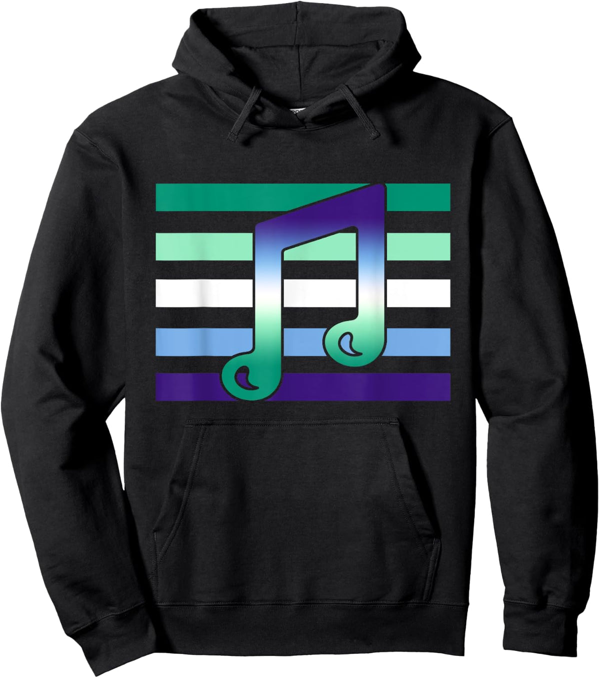 Subtle MLM Pride Funny Music Musician Love MLM Gay Male Flag Hoodie - Hoodie | Black
