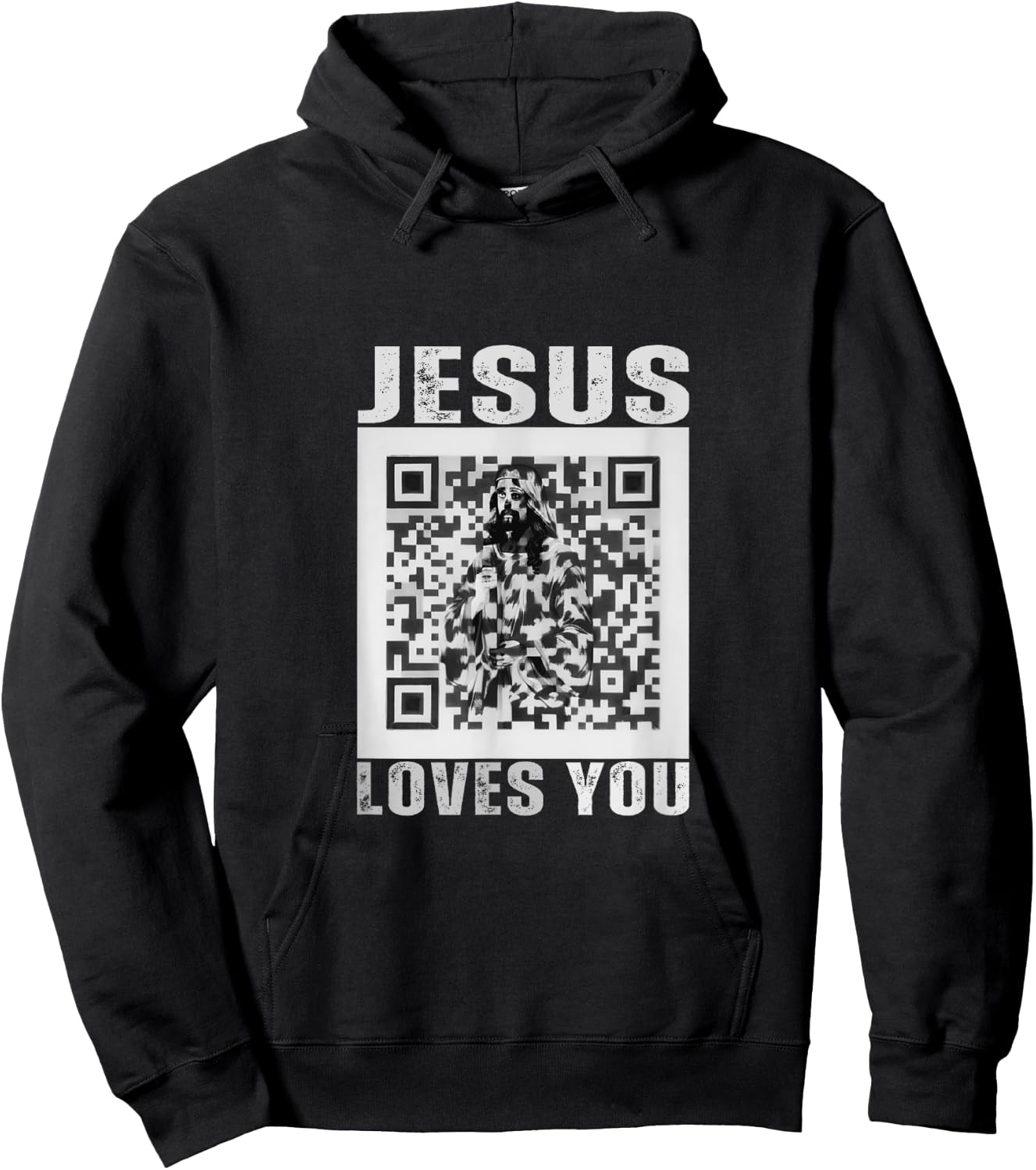 Jesus Loves You Funny Rick Roll Meme Sarcastic Humor Joke Hoodie - Hoodie | Black