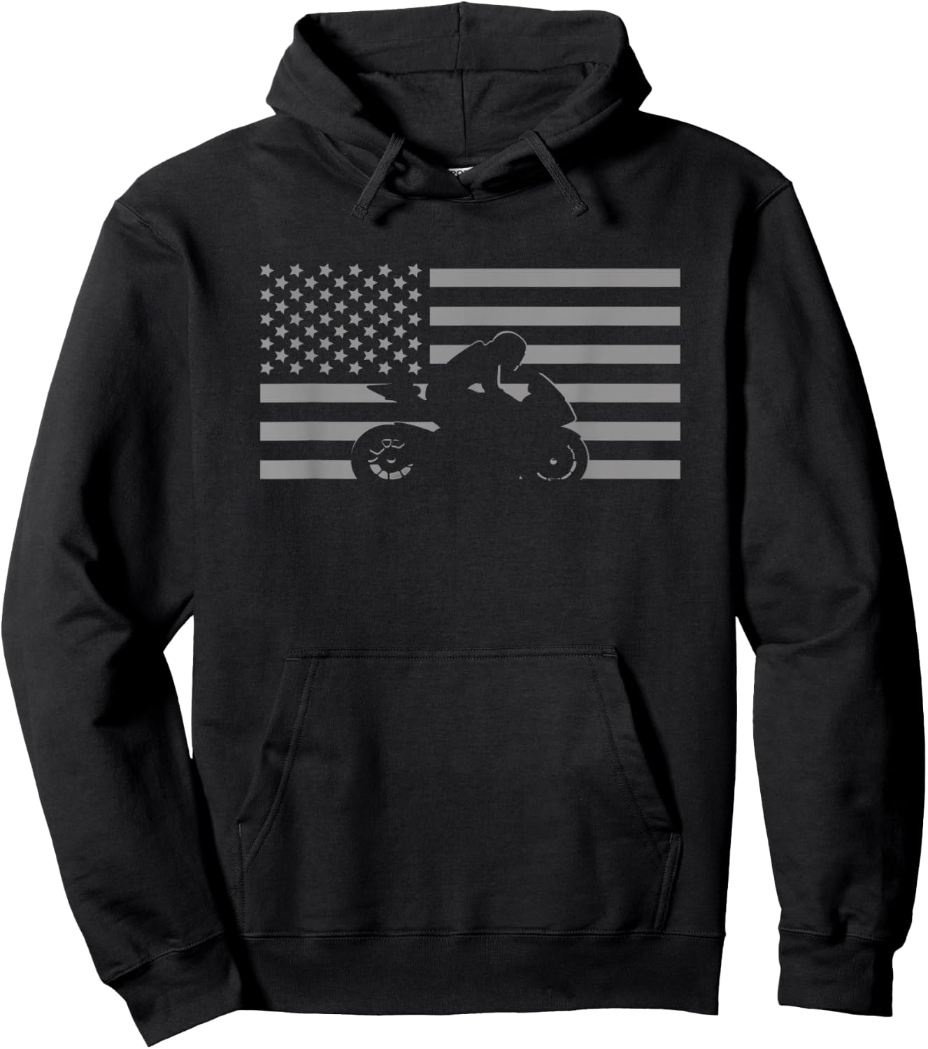 American Flag Motorcycle Apparel - Biker Motorcycle Hoodie - Hoodie | Black