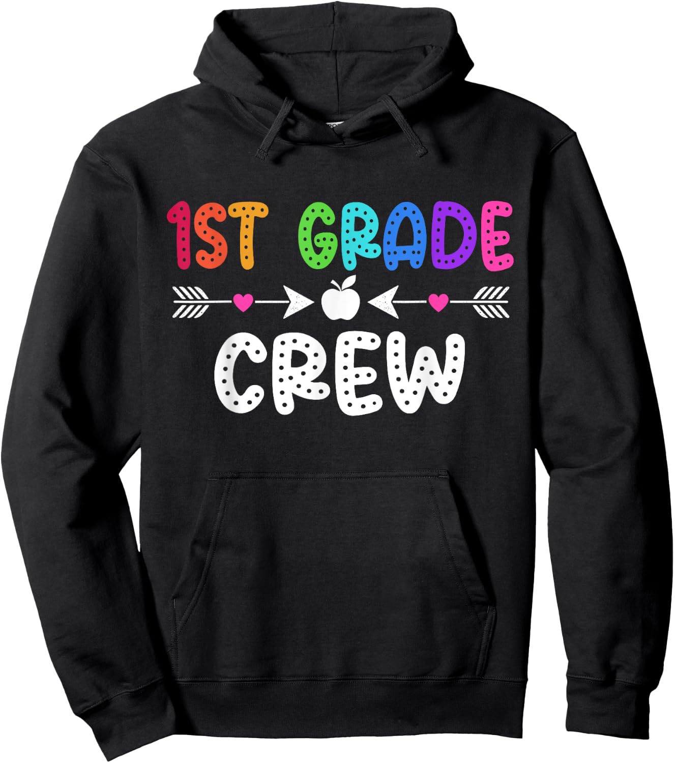 1st Grade Crew Teacher Student First Grade Back To School Women Girls Kids Hoodie - Hoodie | Black