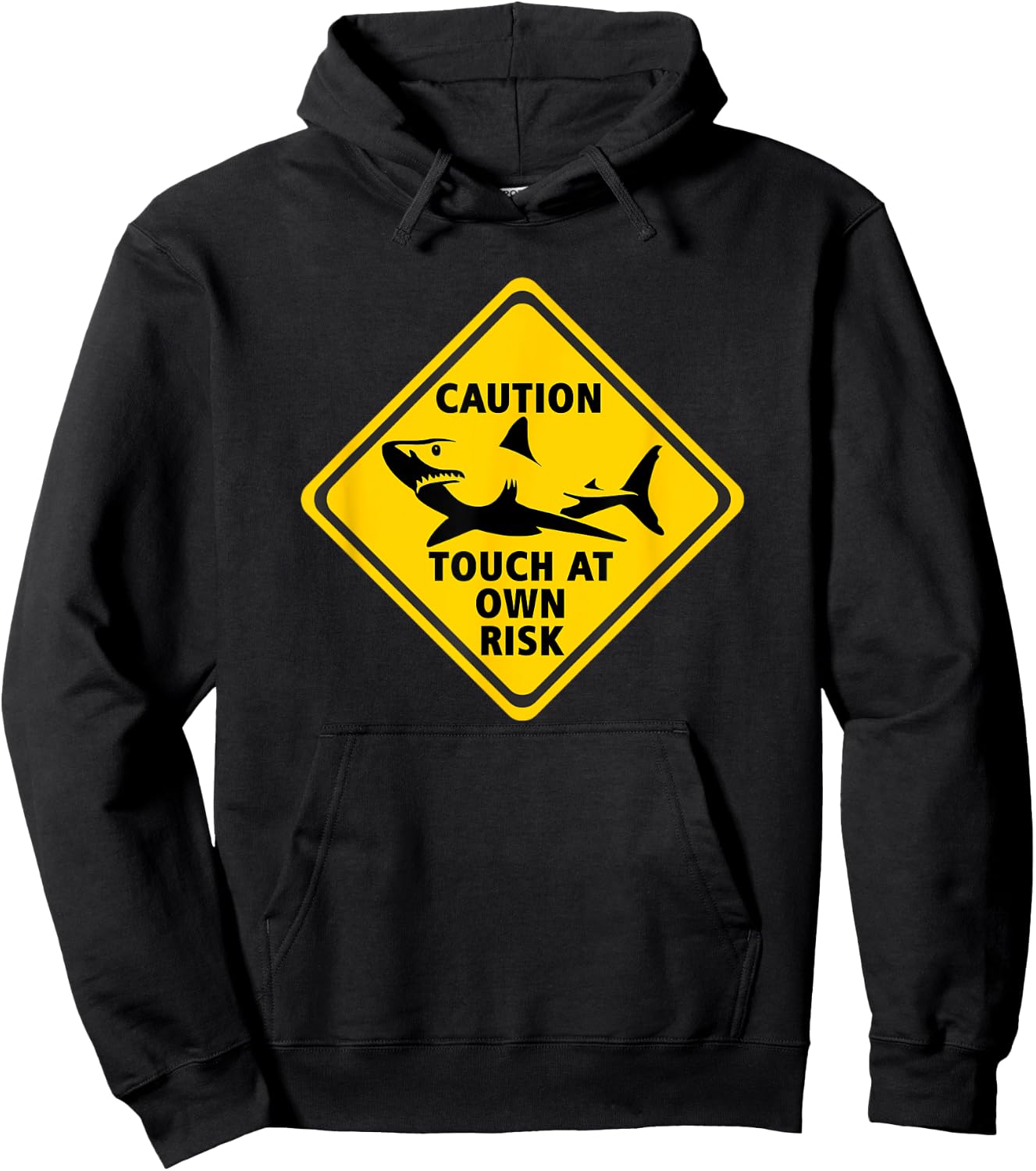 Swimming Bathing Parody Warning Sign Shark Hoodie - Hoodie | Black