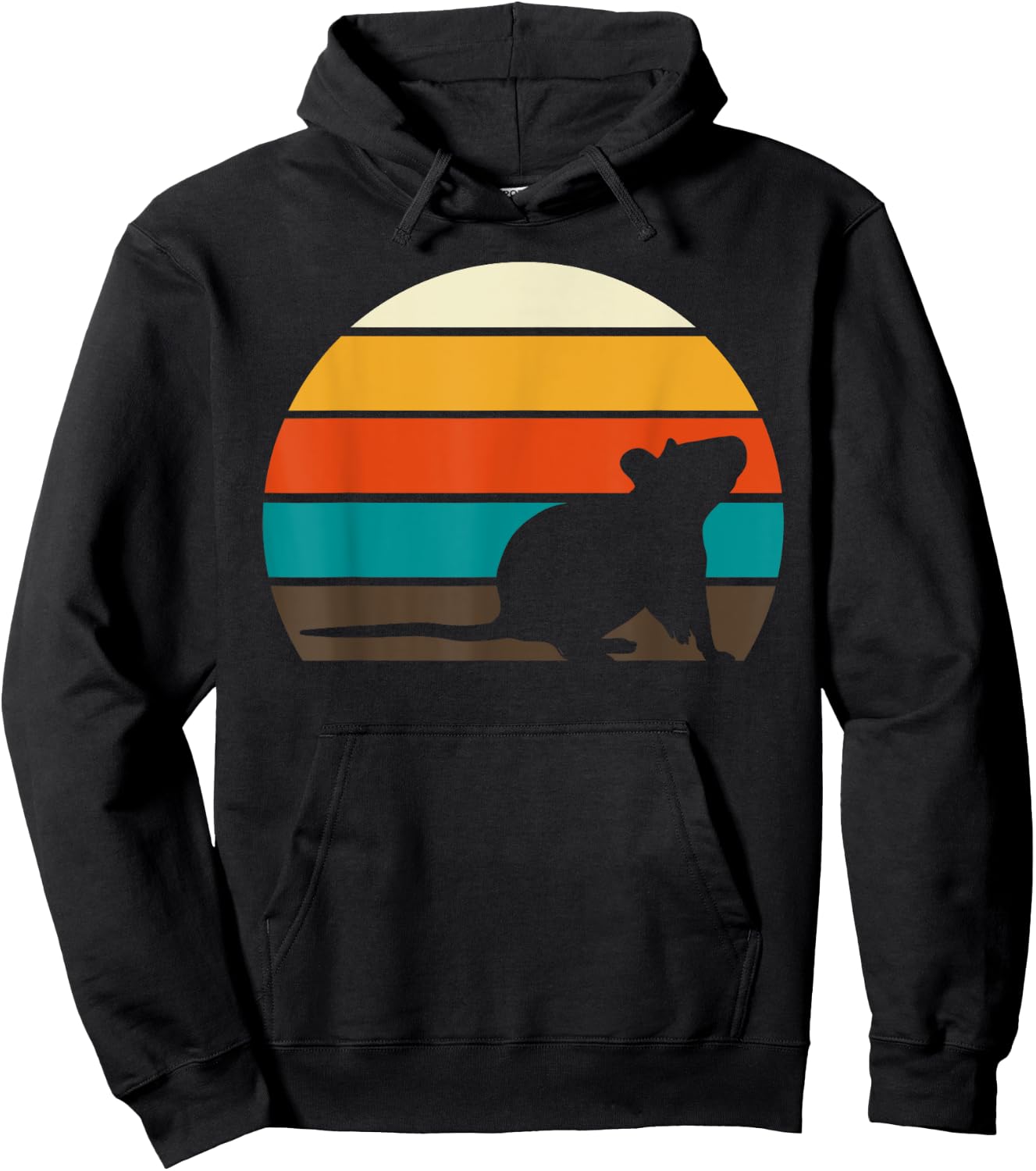 Retro Rat Rodents Vintage Sunset Graphic Hoodie - Hoodie | Black