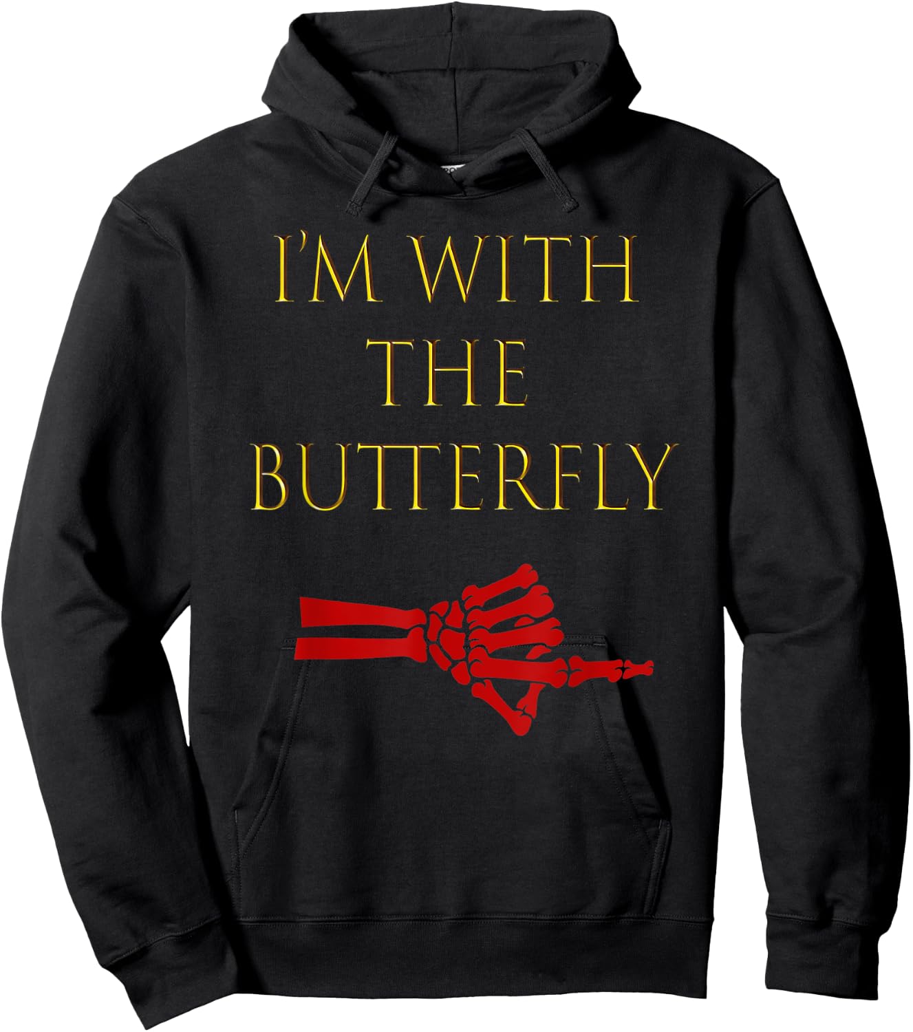Halloween Funny Outfit For Couples I'm With The Butterfly Hoodie - Hoodie | Black