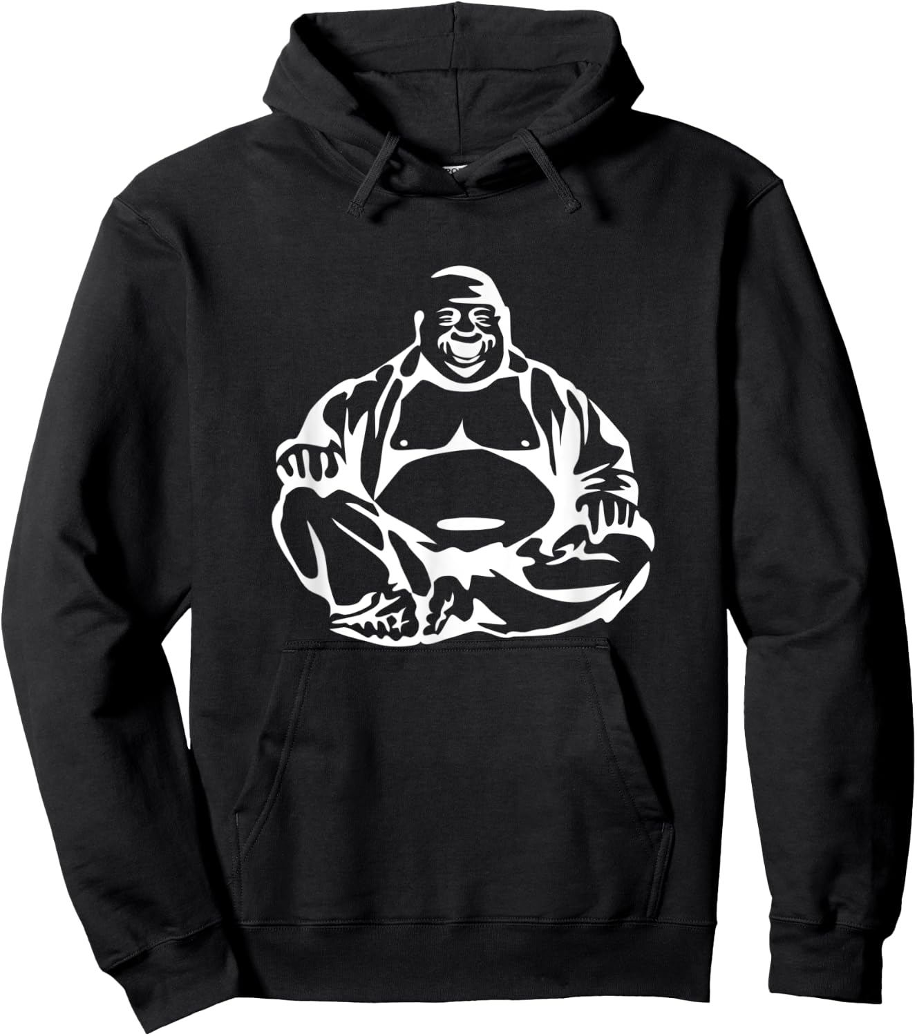 "Fat Laughing Budai" Buddha Hoodie - Hoodie | Black