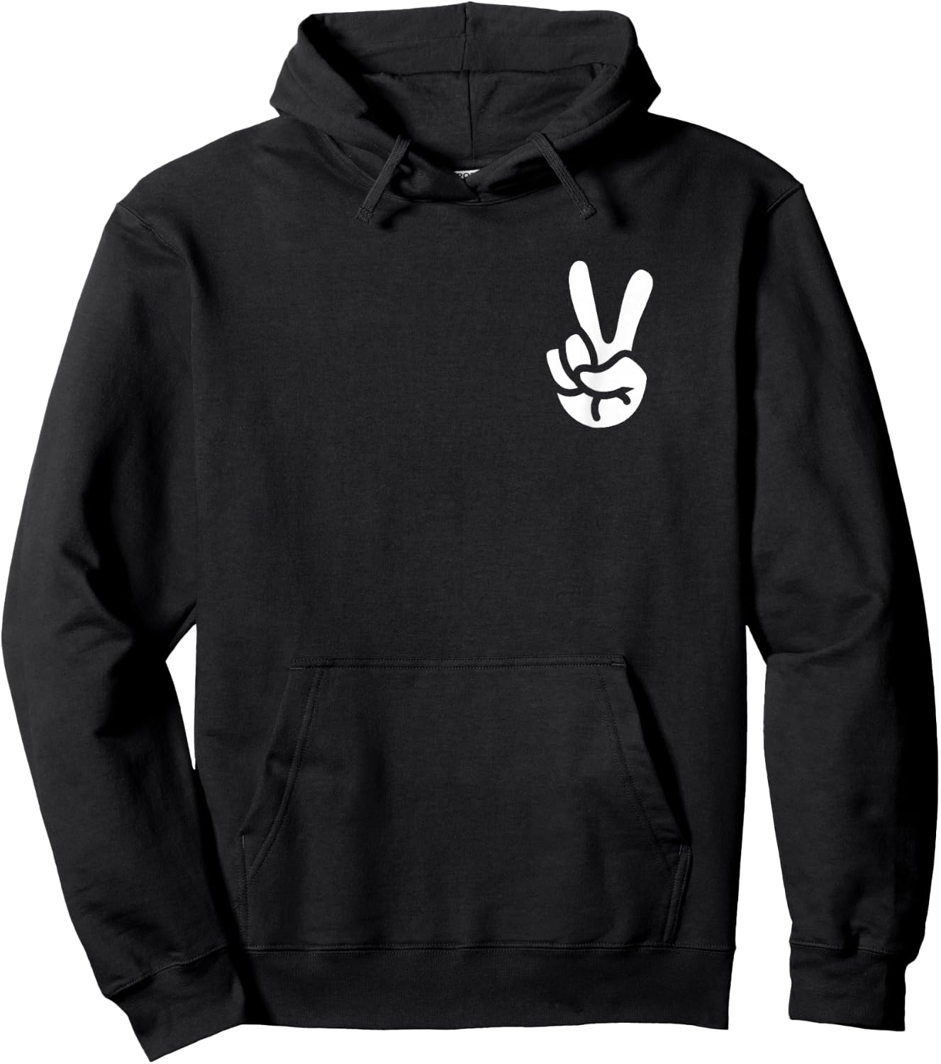 Peace Fingers Hippie V Sign Peace Sign Hoodie - Hoodie | Black