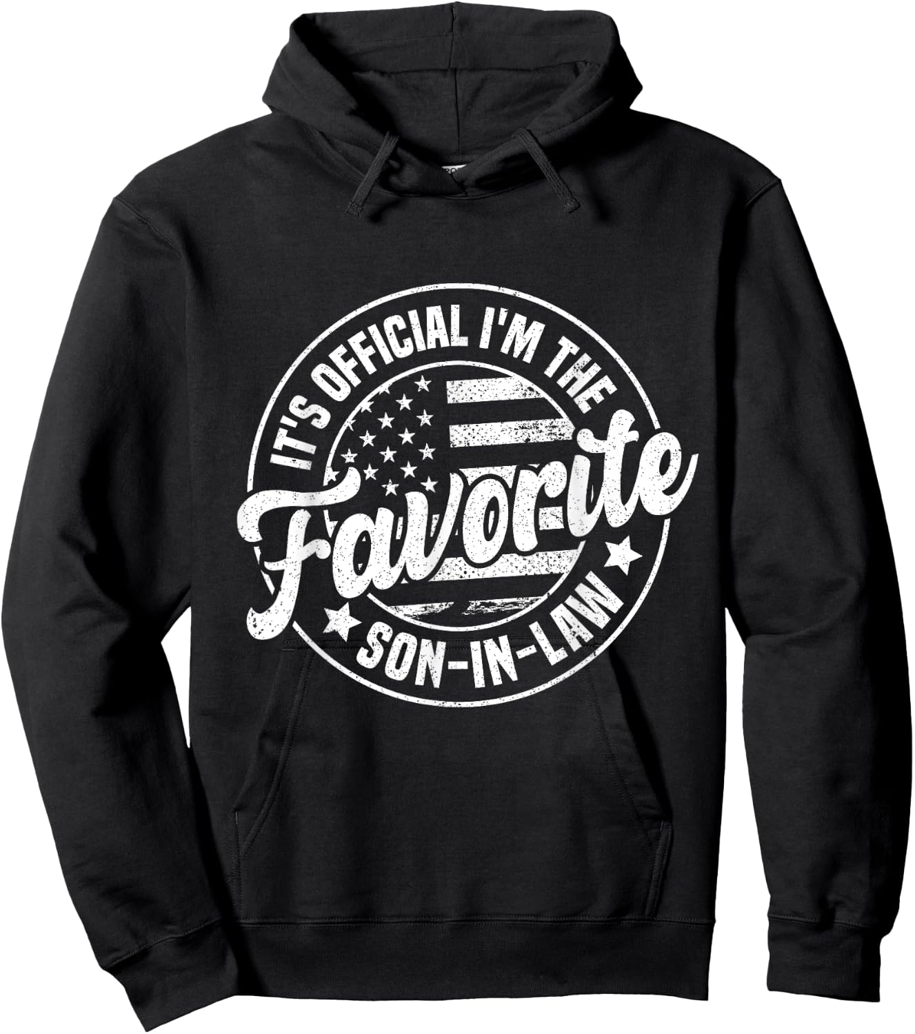 It's Official I'm The Favorite Son-In-Law Funny Vintage Hoodie - Hoodie | Black