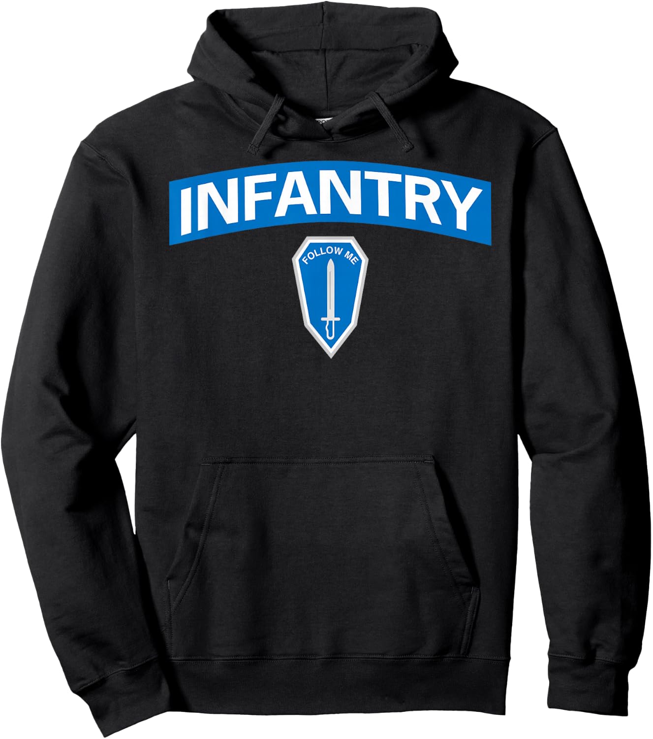 Infantry Blue - Follow Me Patch Hoodie - Hoodie | Black