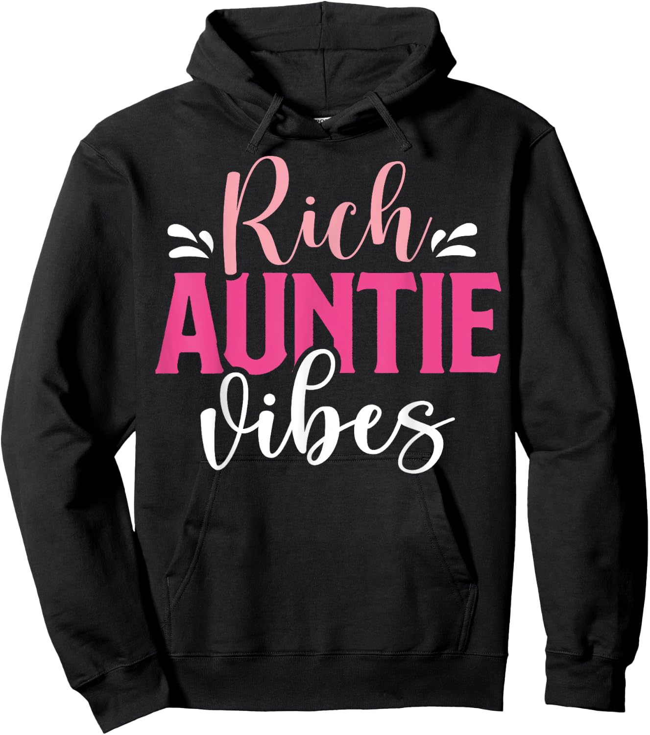 Rich Auntie Vibes Cool Vintage Design for Neice Matching Hoodie - Hoodie | Black