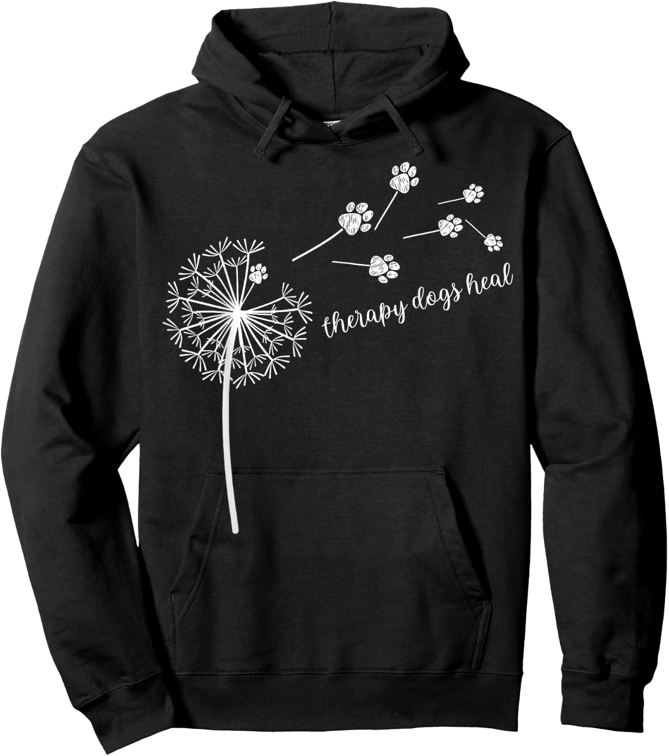 Dandelion Flower Therapy Dogs Heal Animal Lover Nature Dog Women Kids Hoodie - Hoodie | Black