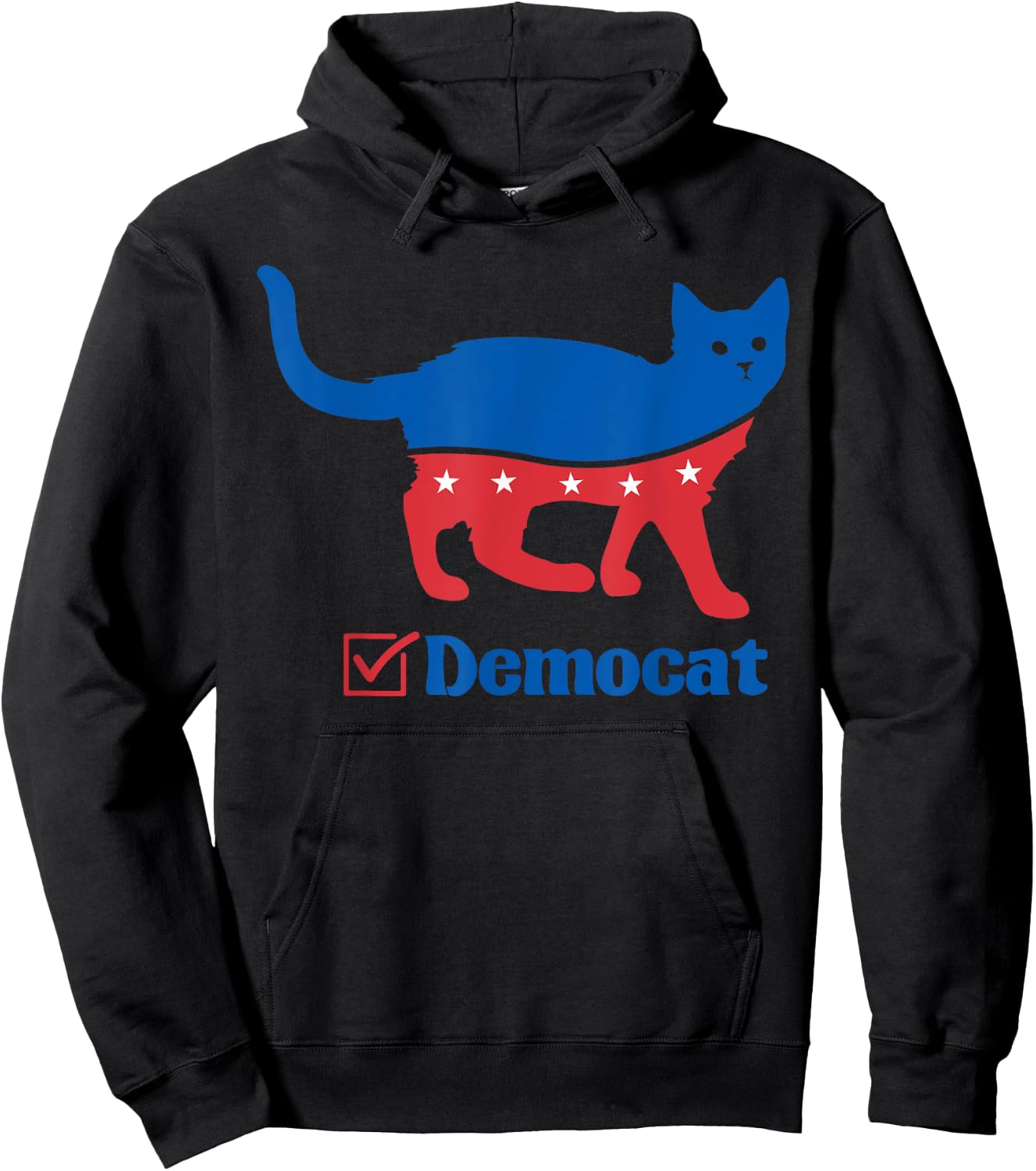 Vote Cat Democrat Liberal Cat Lover Biden Harris 2024 Men Women Hoodie - Hoodie | Black