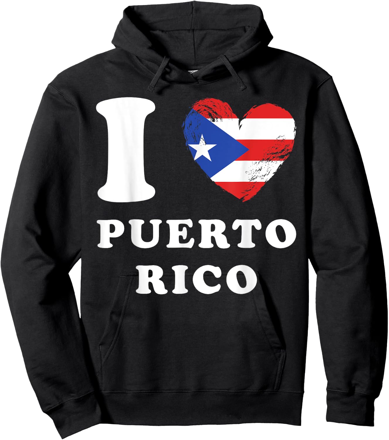 I Love Puerto Rico - Heart Flag Puerto Rico Hoodie - Hoodie | Black