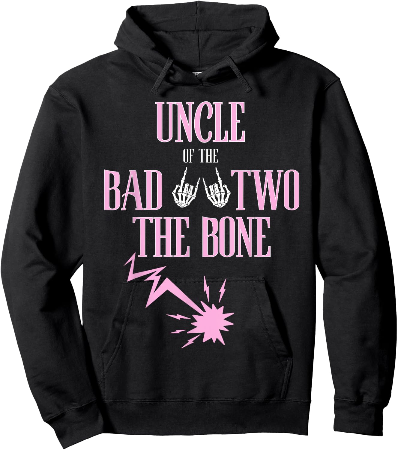 Uncle of the Bad Two The Bone Rock-and-Roll 2nd Birthday Hoodie - Hoodie | Black