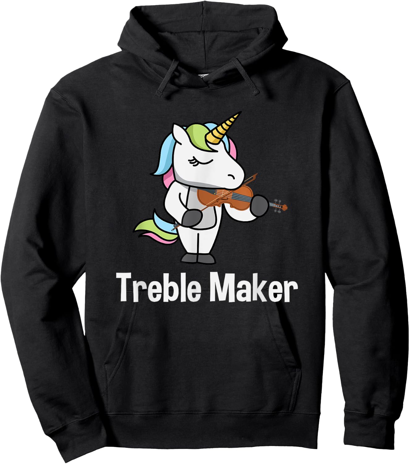 Violinist Shirt for Girls - Treble Maker Unicorn Violin Gift Hoodie - Hoodie | Black