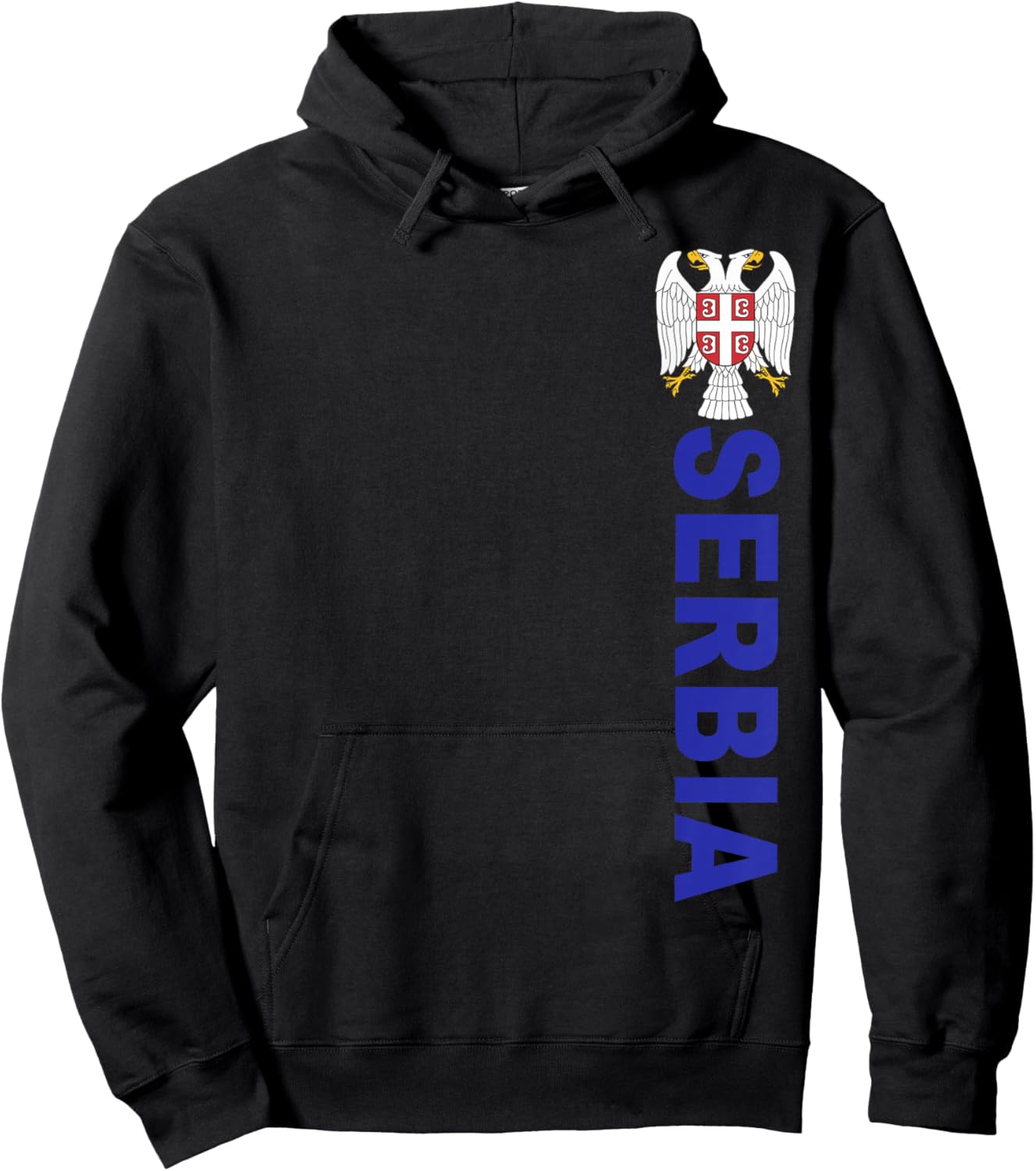 Serbian Double Eagle Emblem Sporty Hoodie - Hoodie | Black