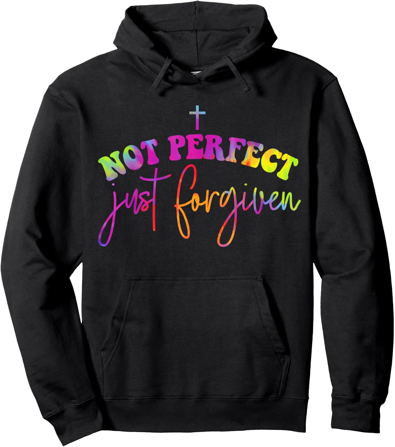 Not Perfect Just Forgiven Christian God Jesus Hippie Hoodie - Hoodie | Black