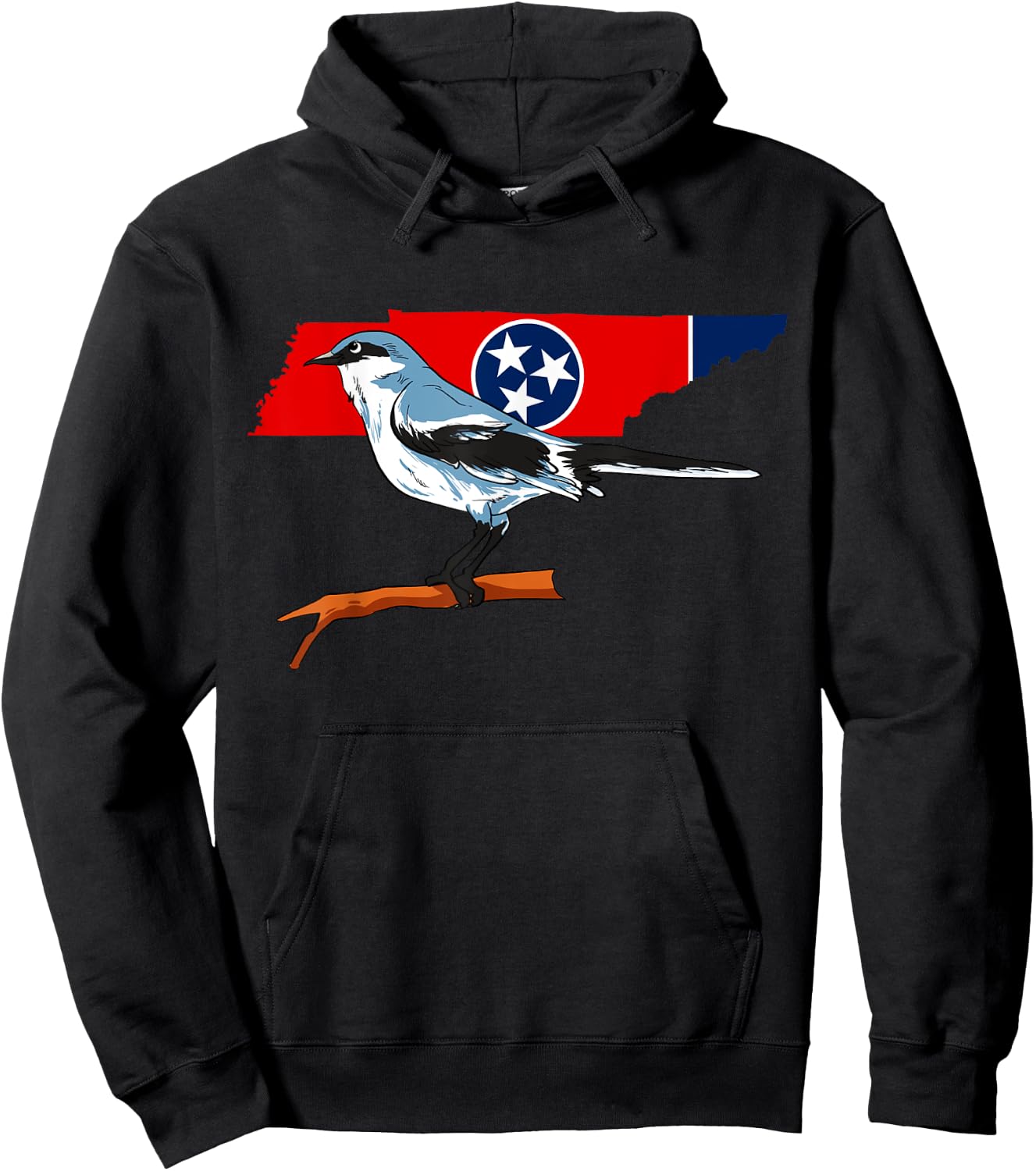 Tennessee Flag With Mockingbird US State Bird Hoodie - Hoodie | Black