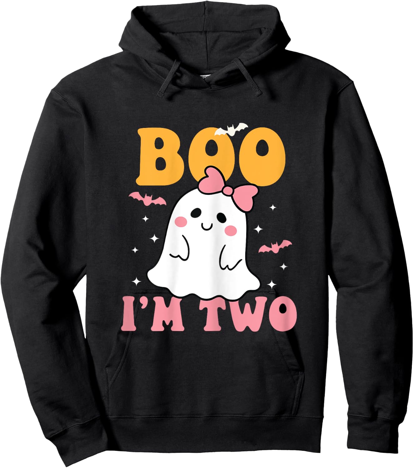 Boo I'm Two Cute Birthday Ghost Halloween 2 Years Old Girl Hoodie - Hoodie | Black