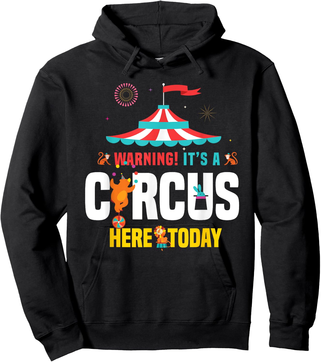 Zirkus Karnevals Geschenk Women's Circus Carnival Birthday Party - Black, Small, Short Sleeve, Classic Fit, Cotton, Polyester Hoodie - Hoodie | Black