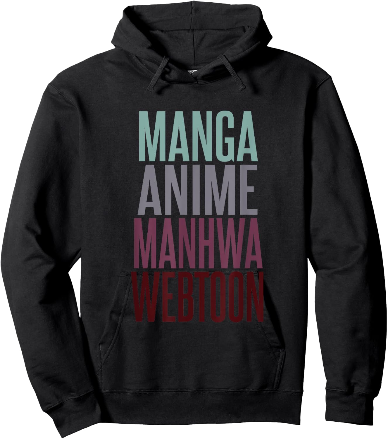 Manga Anime Manhwa Webtoon Typography Design Hoodie - Hoodie | Black