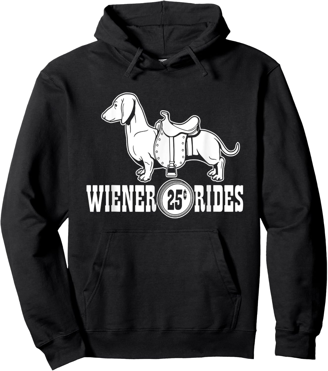 Weiner Rides | Funny Dachshund T- Shirt Hoodie - Hoodie | Black