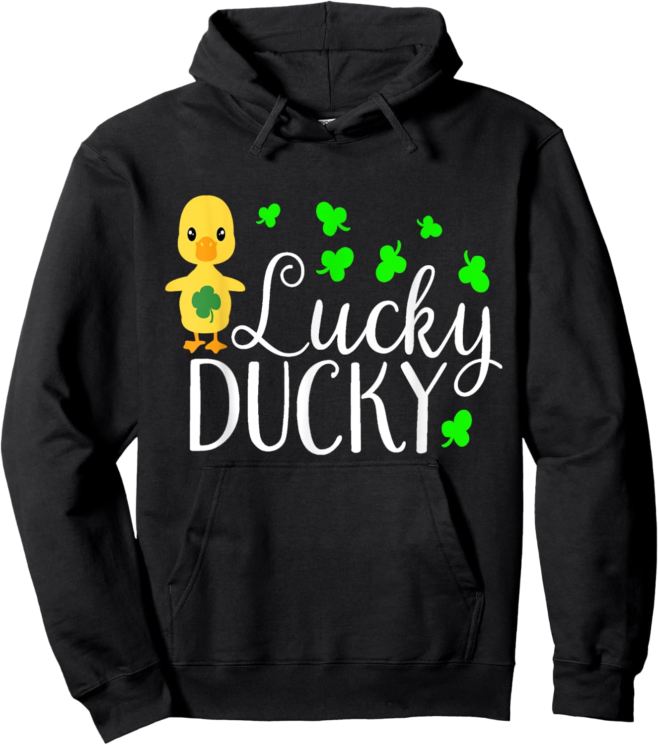 Lucky Ducky Cute Irish Duck Bird Ireland Kids School Hoodie - Hoodie | Black