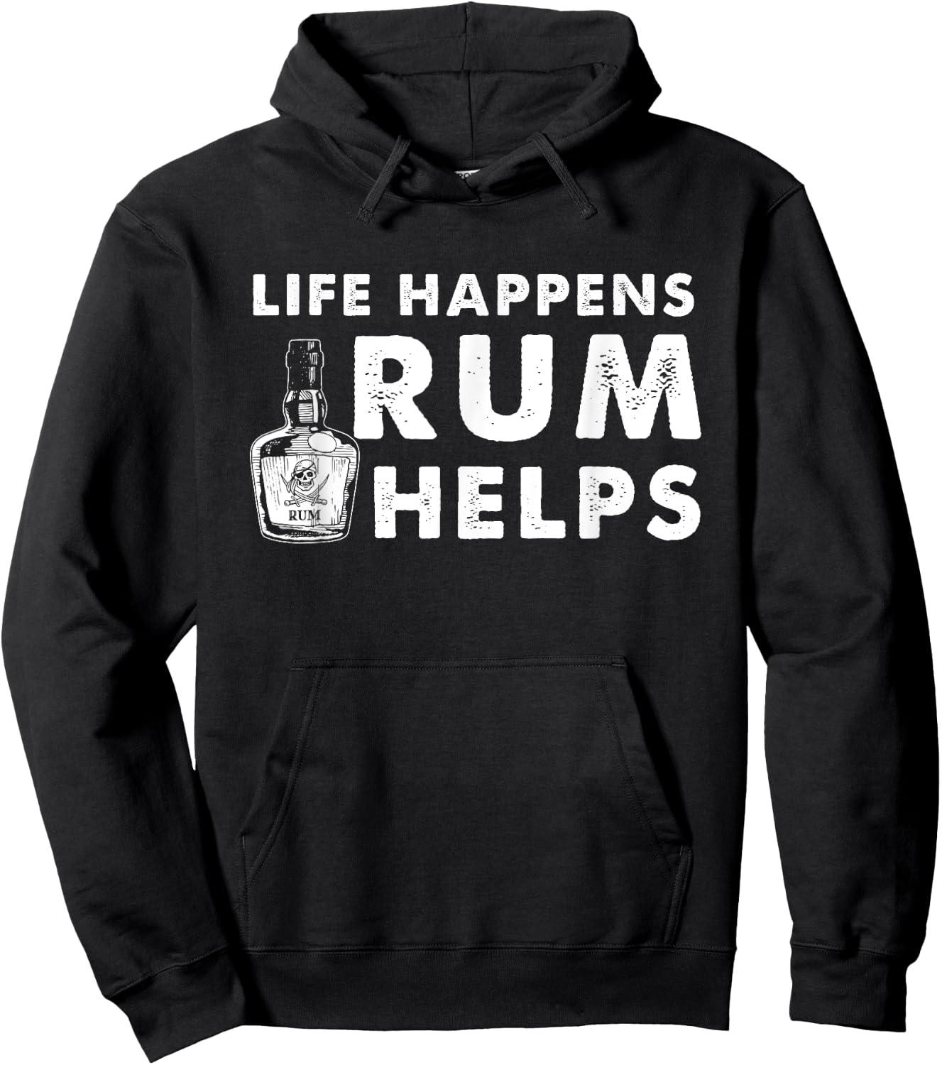 Rum Helps - Funny Rum Drinker Hoodie - Hoodie | Black